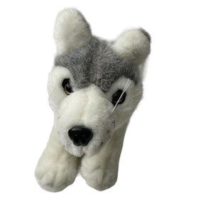 Schmidt Cannon Plush Grey/White Siberian Husky Stuffed Animal (Realistic)